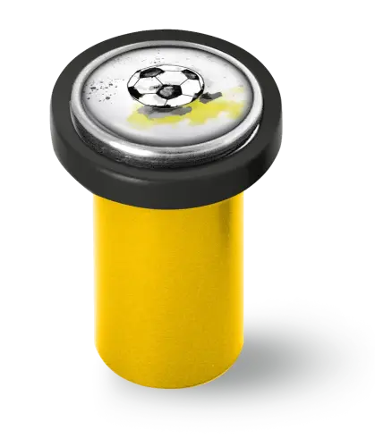 Artikelbild des Artikels “qles Click-Stick Halter - Fanliebe - gelb/schwarz - Click Ball gelb “