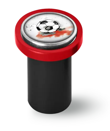 Artikelbild des Artikels “qles Click-Stick Halter - Fanliebe - schwarz/rot - Click Ball rot “